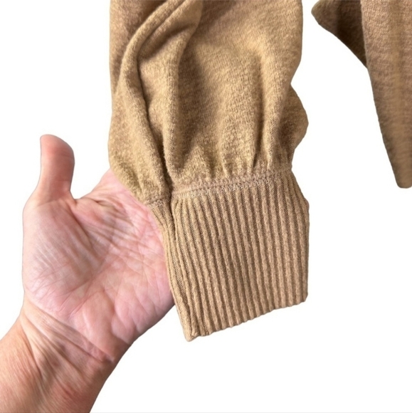 Abercrombie & Fitch Soft A&F Cozy Thong Bodysuit Wrap Tan Nude Neutral Women's S - Picture 7 of 9